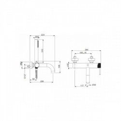 Μπαταρία λουτρού Armando Vicario Slim 5000100–405 Black Chrome Μπαταρία λουτρού Armando Vicario Slim 5000100–405 Black Chrome